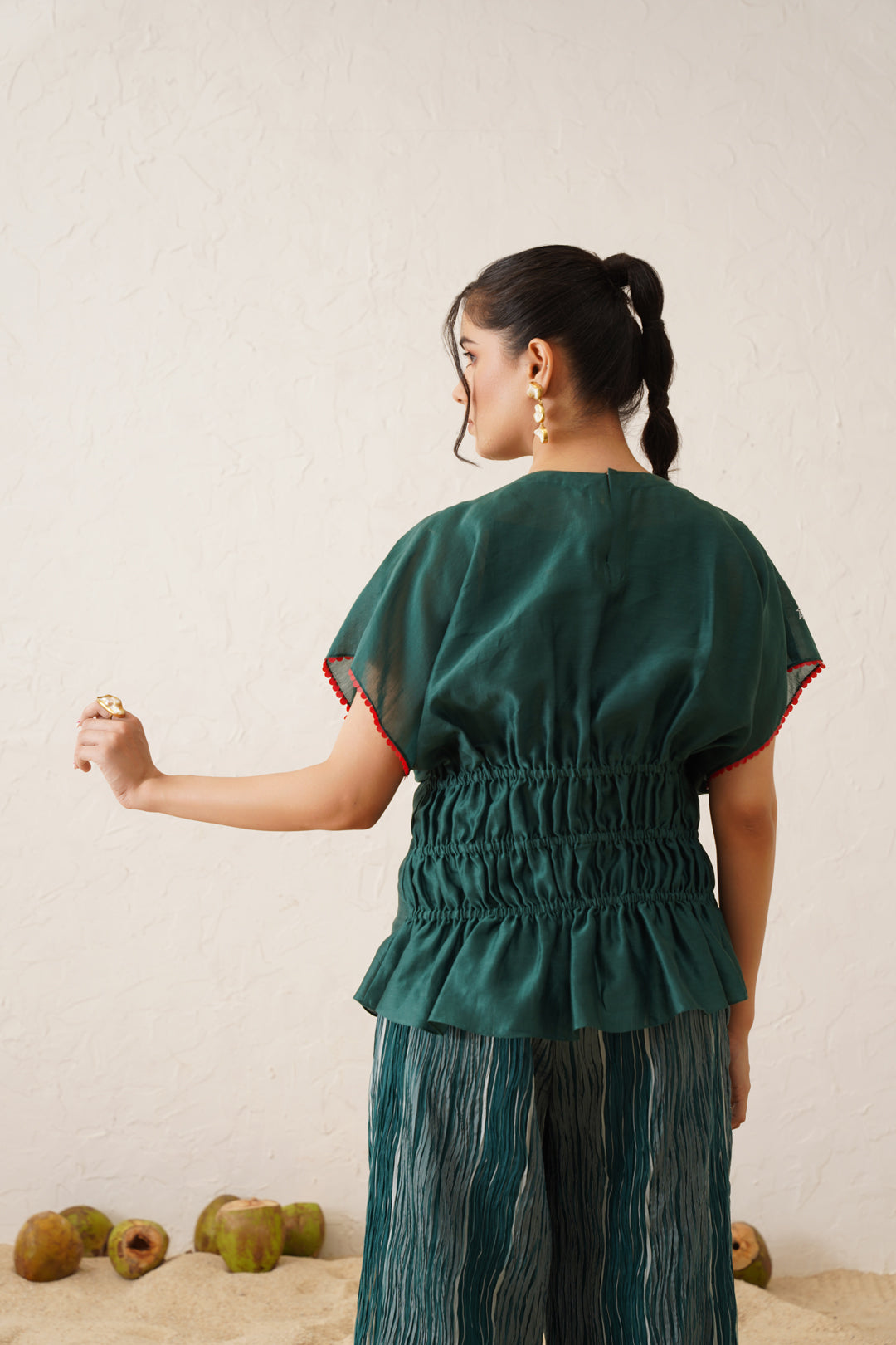 Hand Embroidered Chanderi Co-ord Set