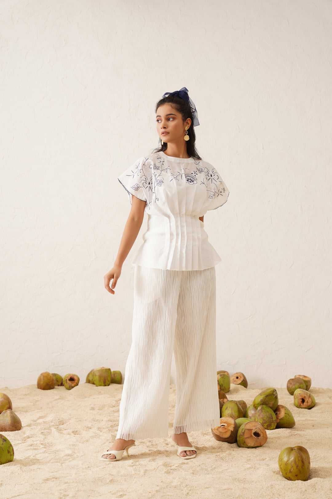 Hand Embroidered Chanderi Co-ord Set