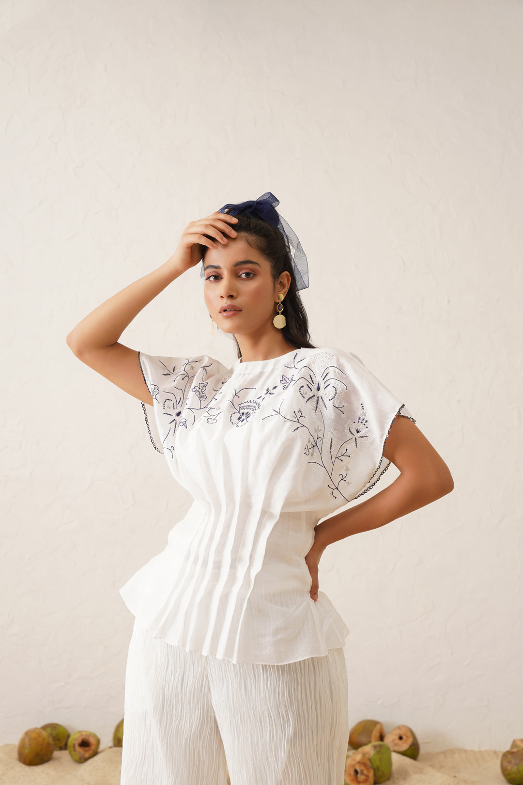 Hand Embroidered Chanderi Co-ord Set