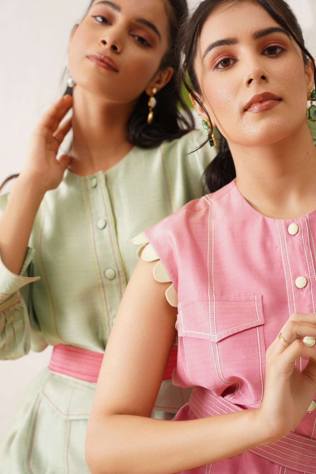 Green-Pink Co-ord Set