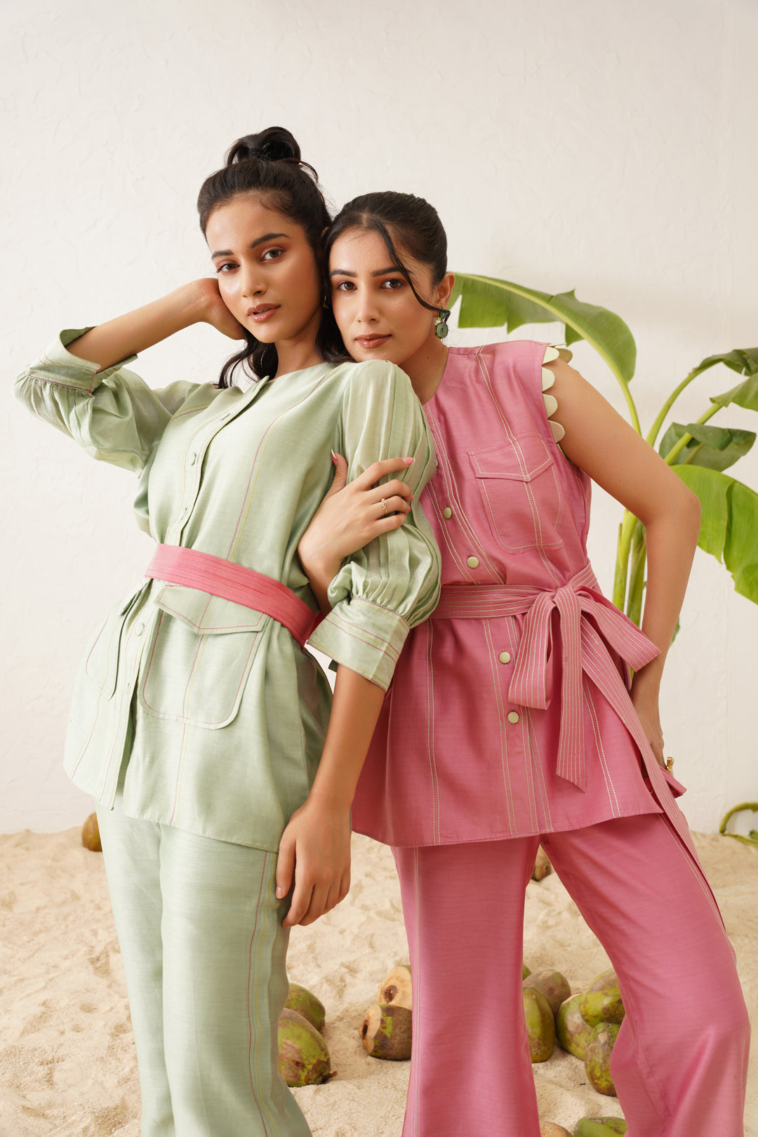 Green-Pink Co-ord Set