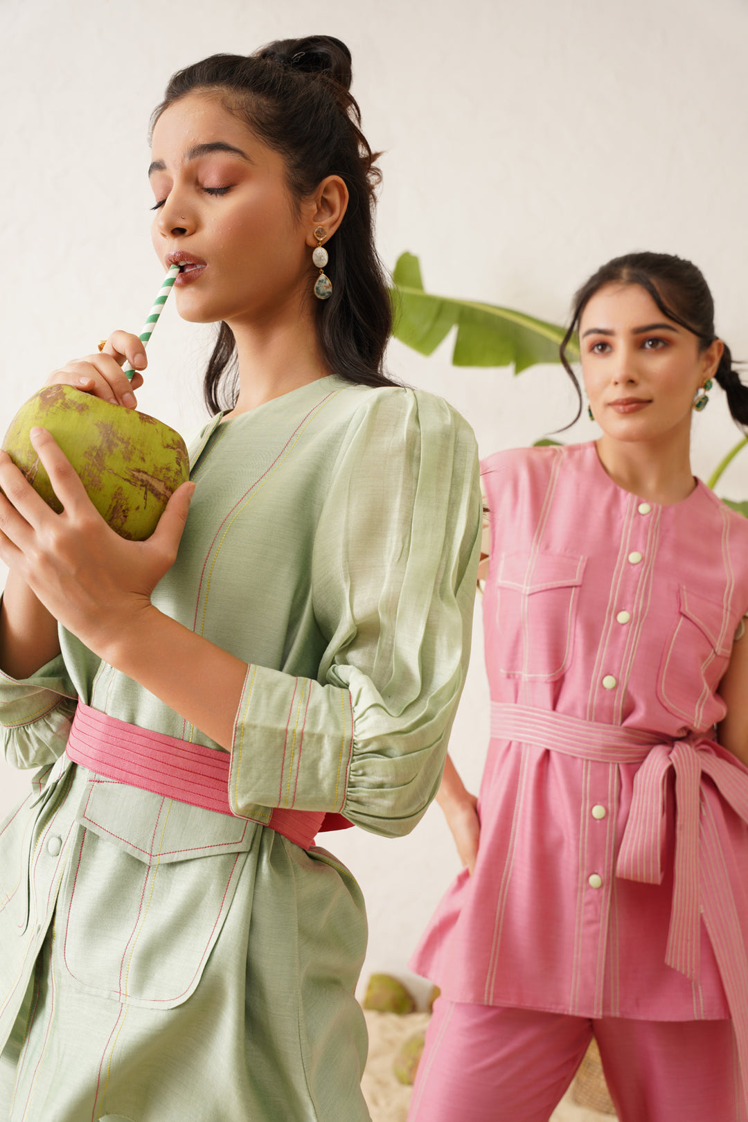 Green-Pink Co-ord Set