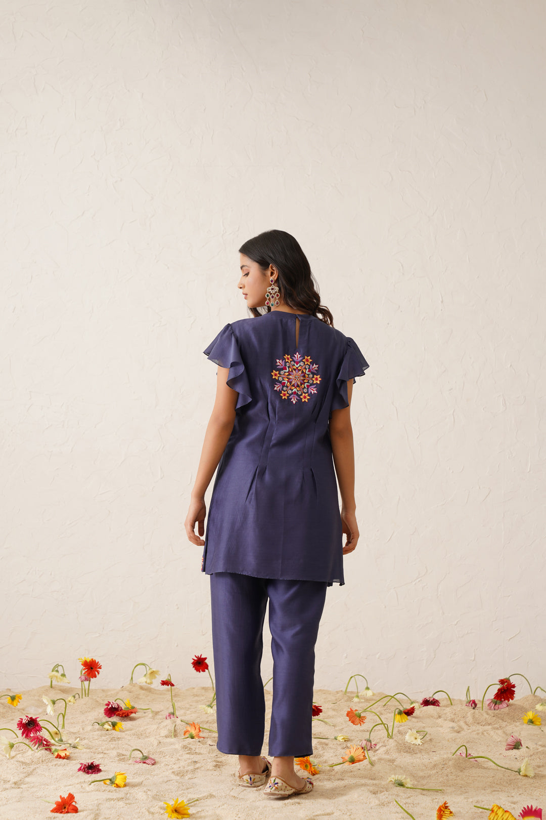Blue Multi coloured Kurta Set