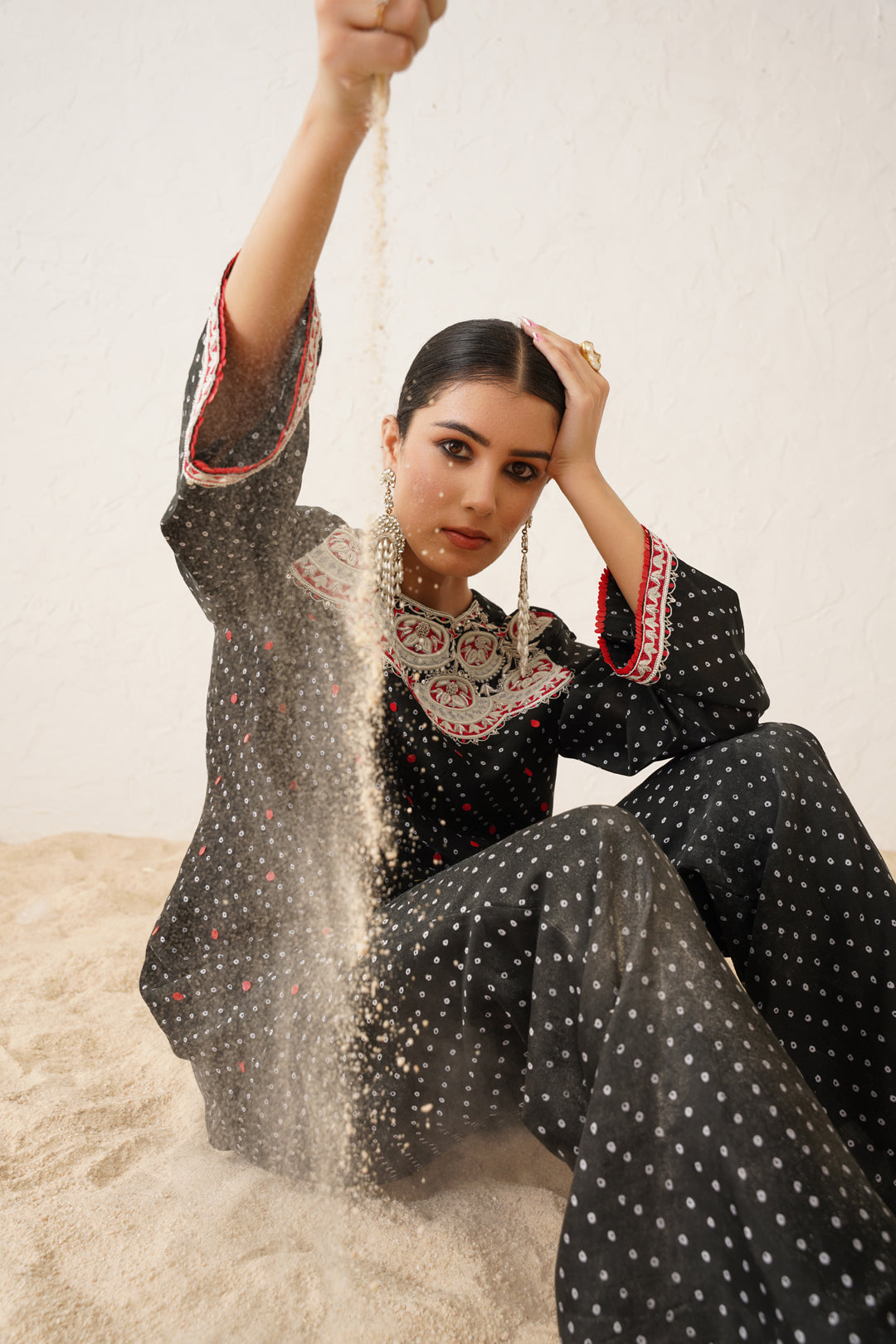 Statement black polka dot Co-ord Set