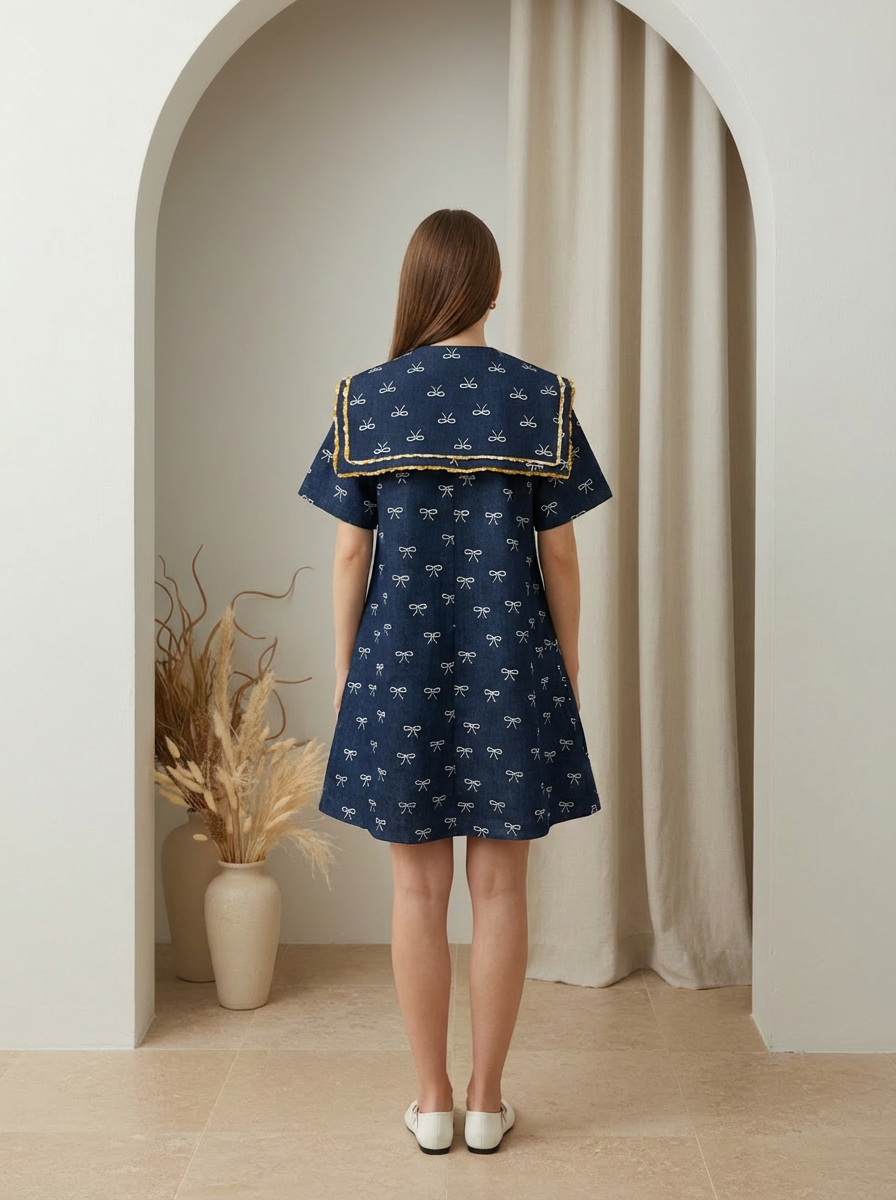 Bow Denim Dress
