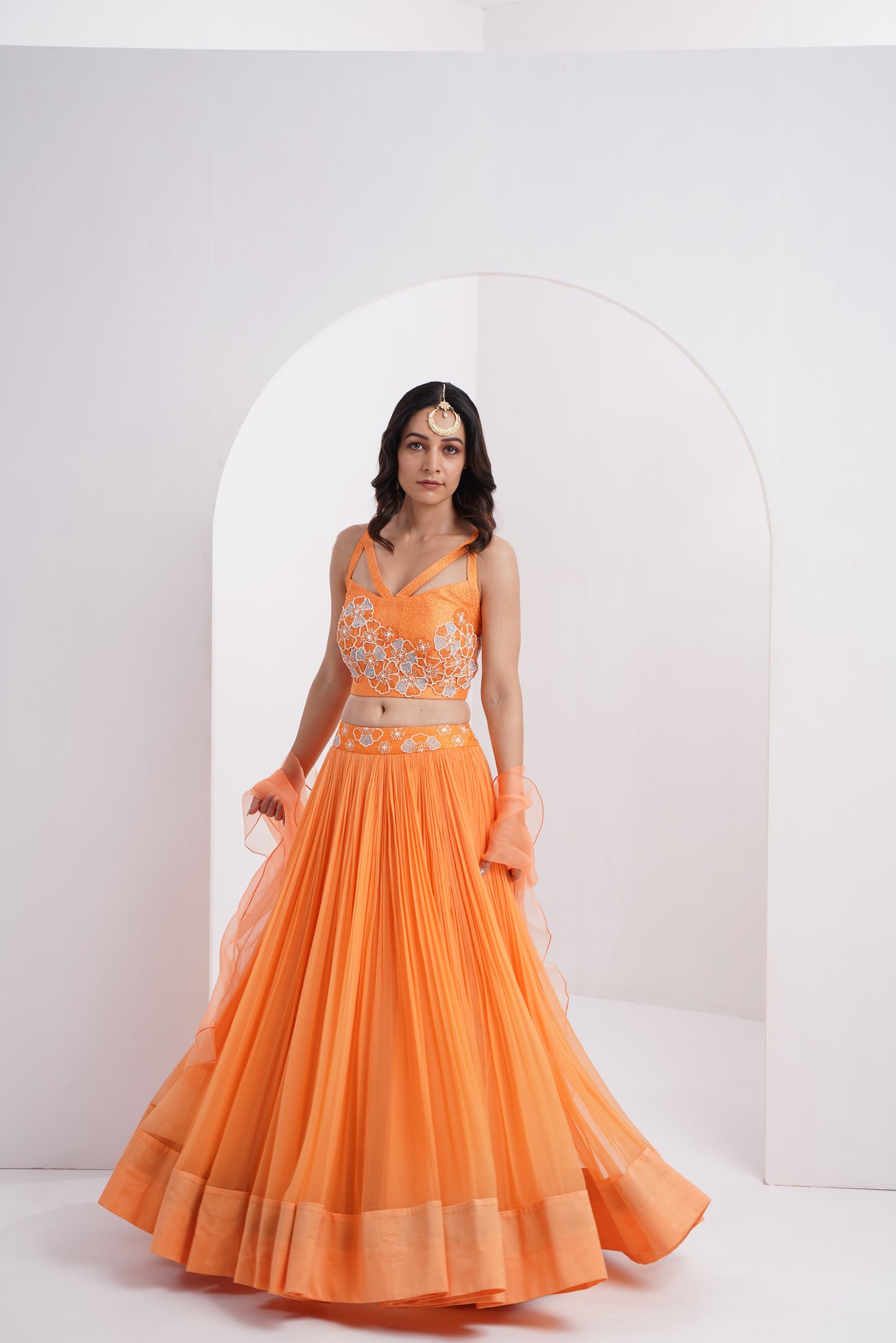 Flower Hand Embroidered Lehenga