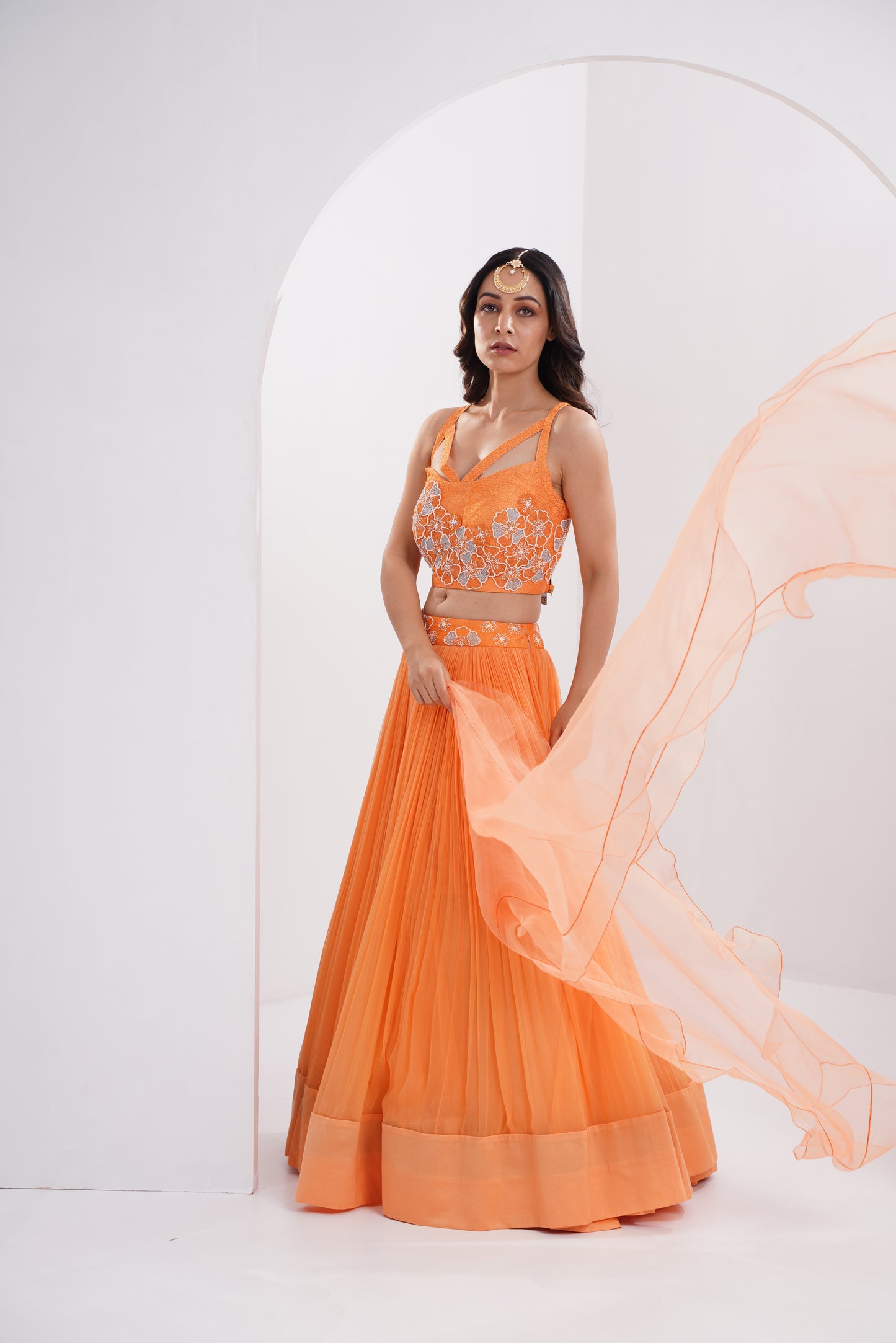 Flower Hand Embroidered Lehenga