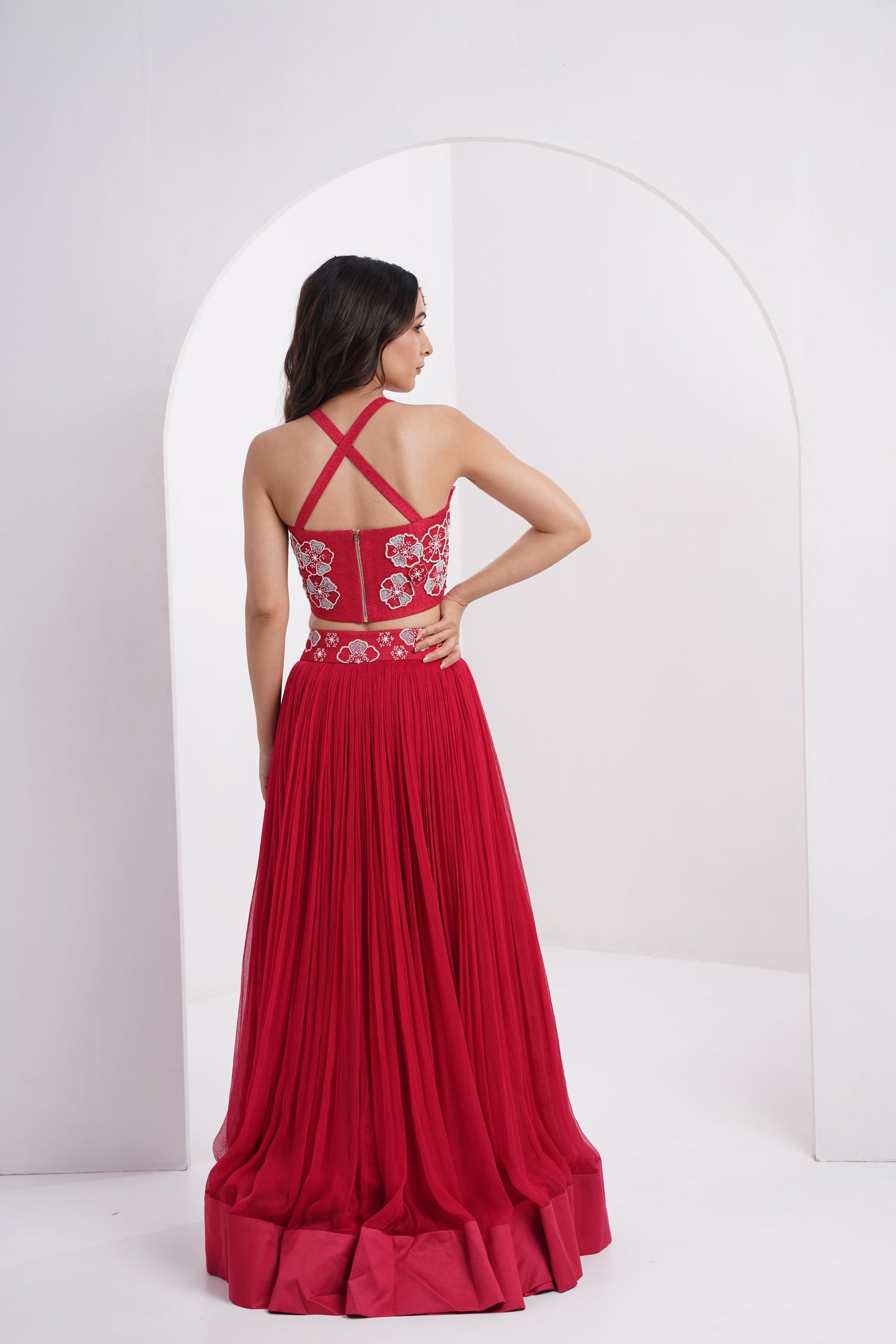 Flower Hand Embroidered Lehenga