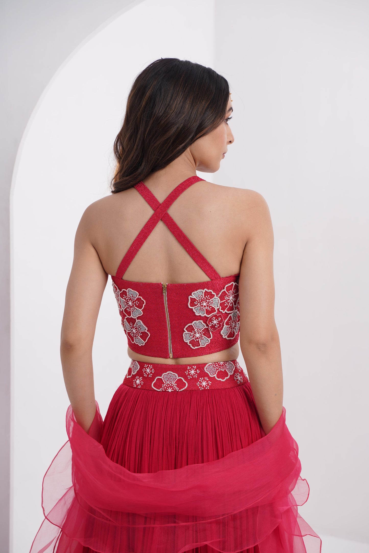 Flower Hand Embroidered Lehenga