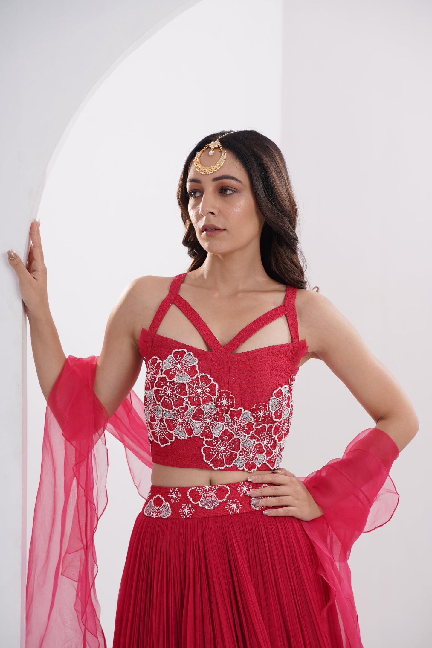 Flower Hand Embroidered Lehenga