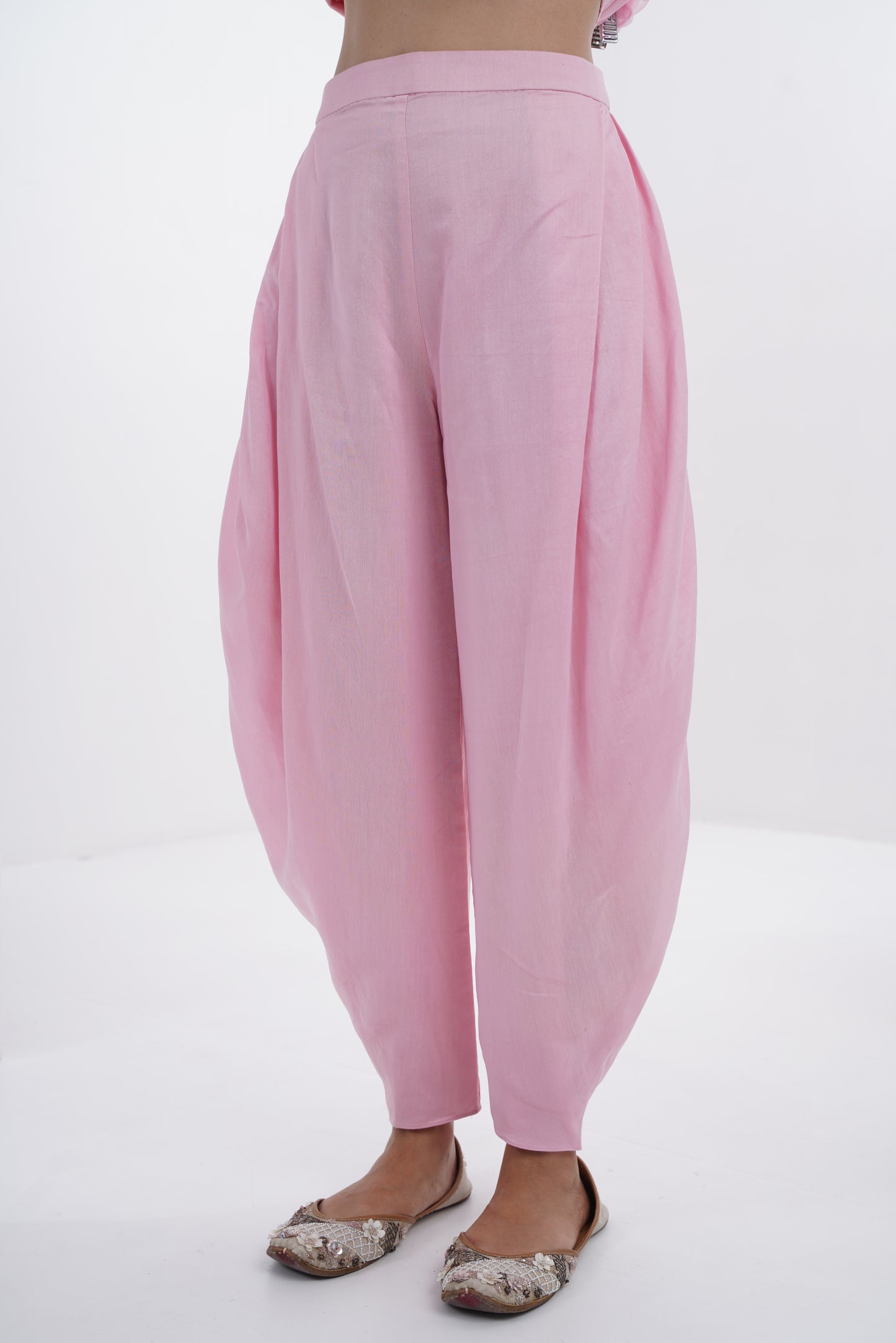 Pink Embroidered Fusion Set