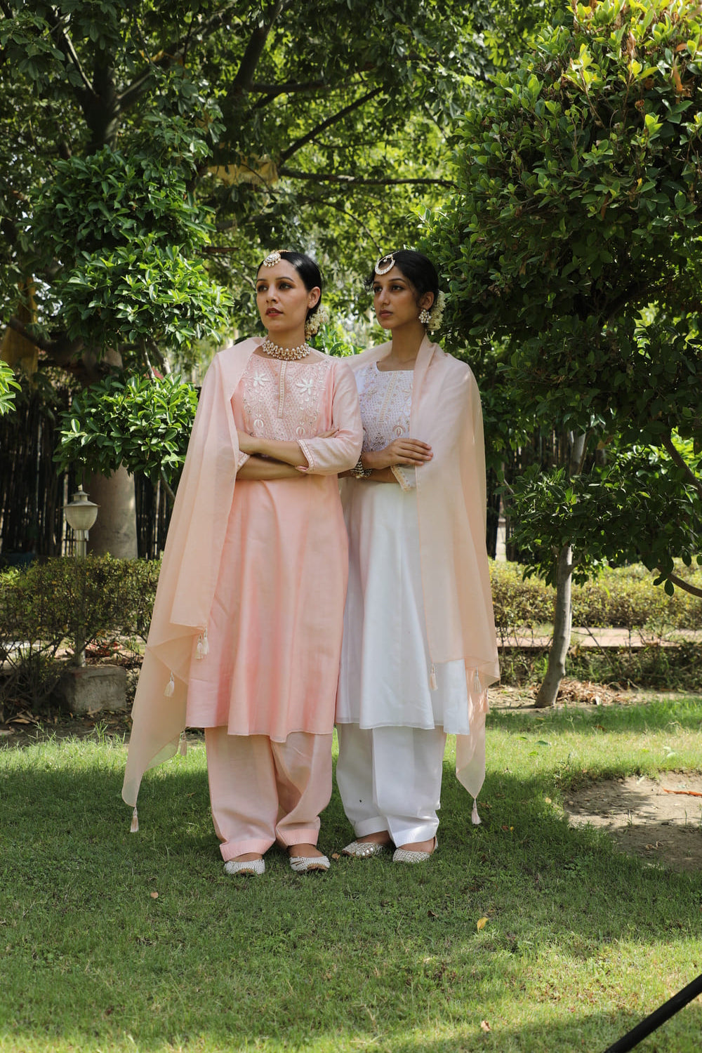 Lotus Flower Embroidered Kurta Set