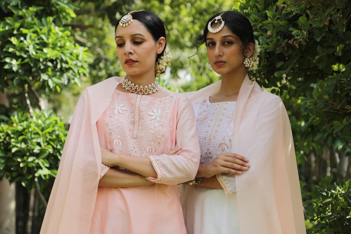 Lotus Flower Embroidered Kurta Set
