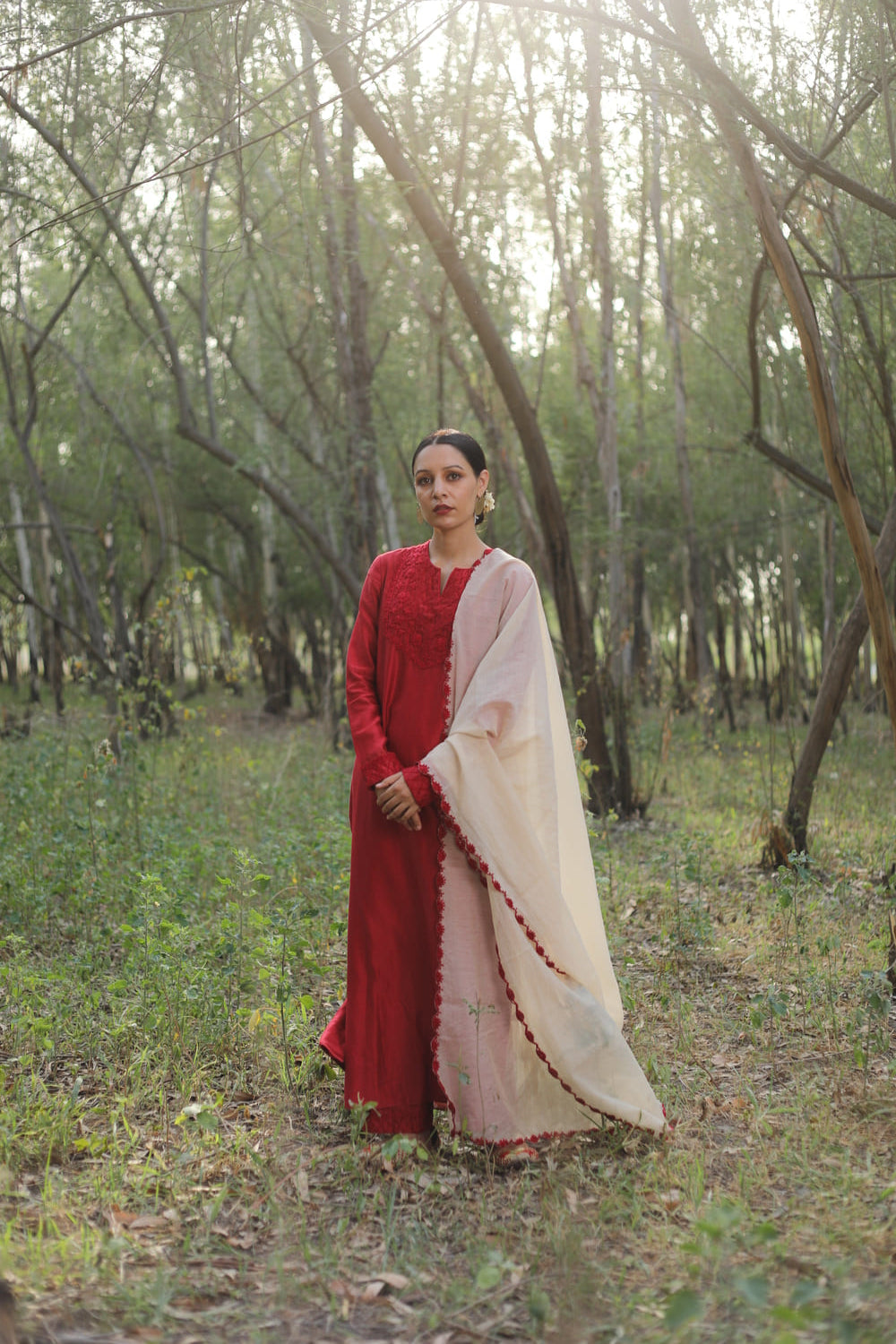 Tone on Tone Embroidered Kurta Set