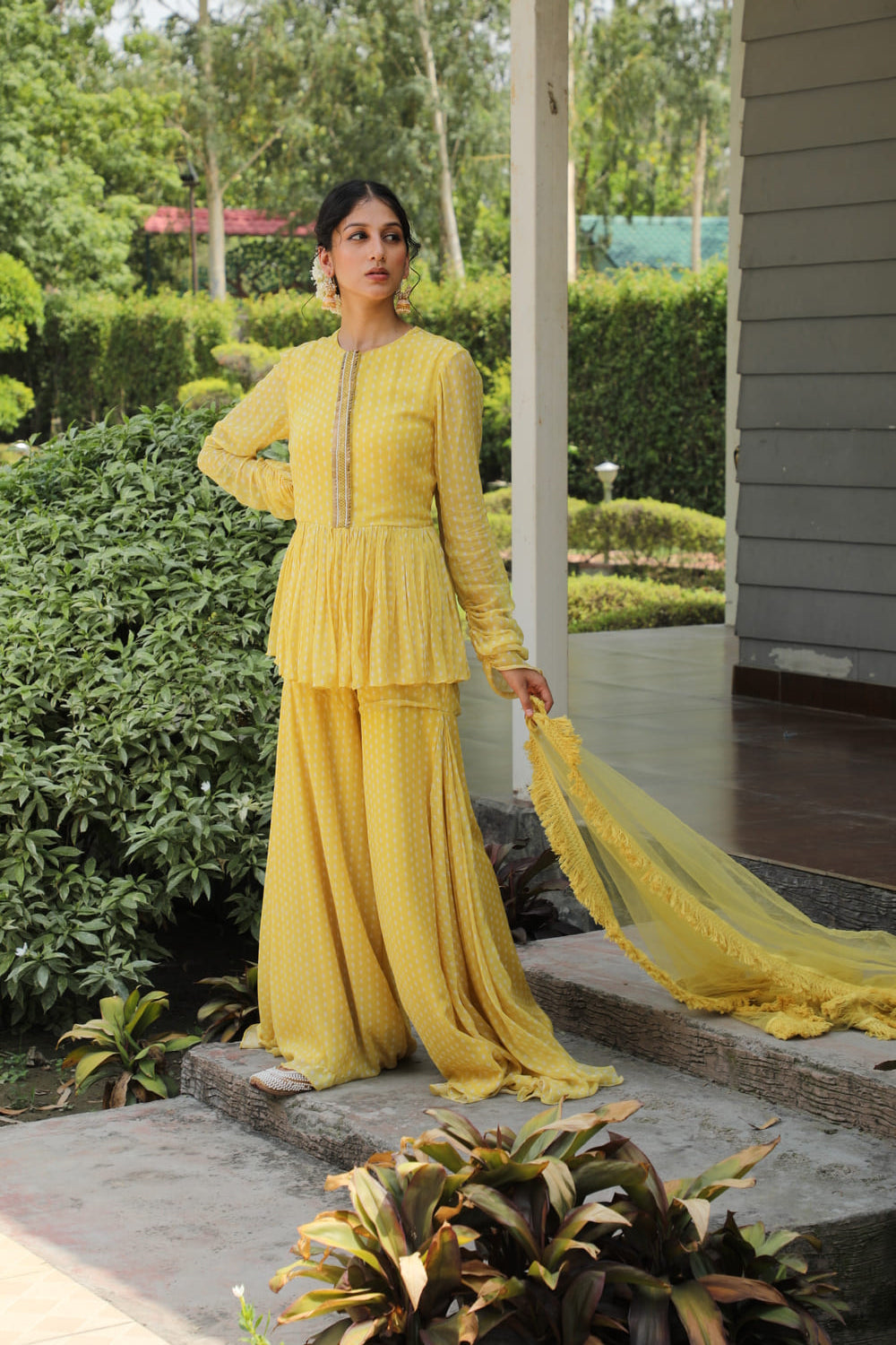 Kurta Patti Embroidered Sharara Set