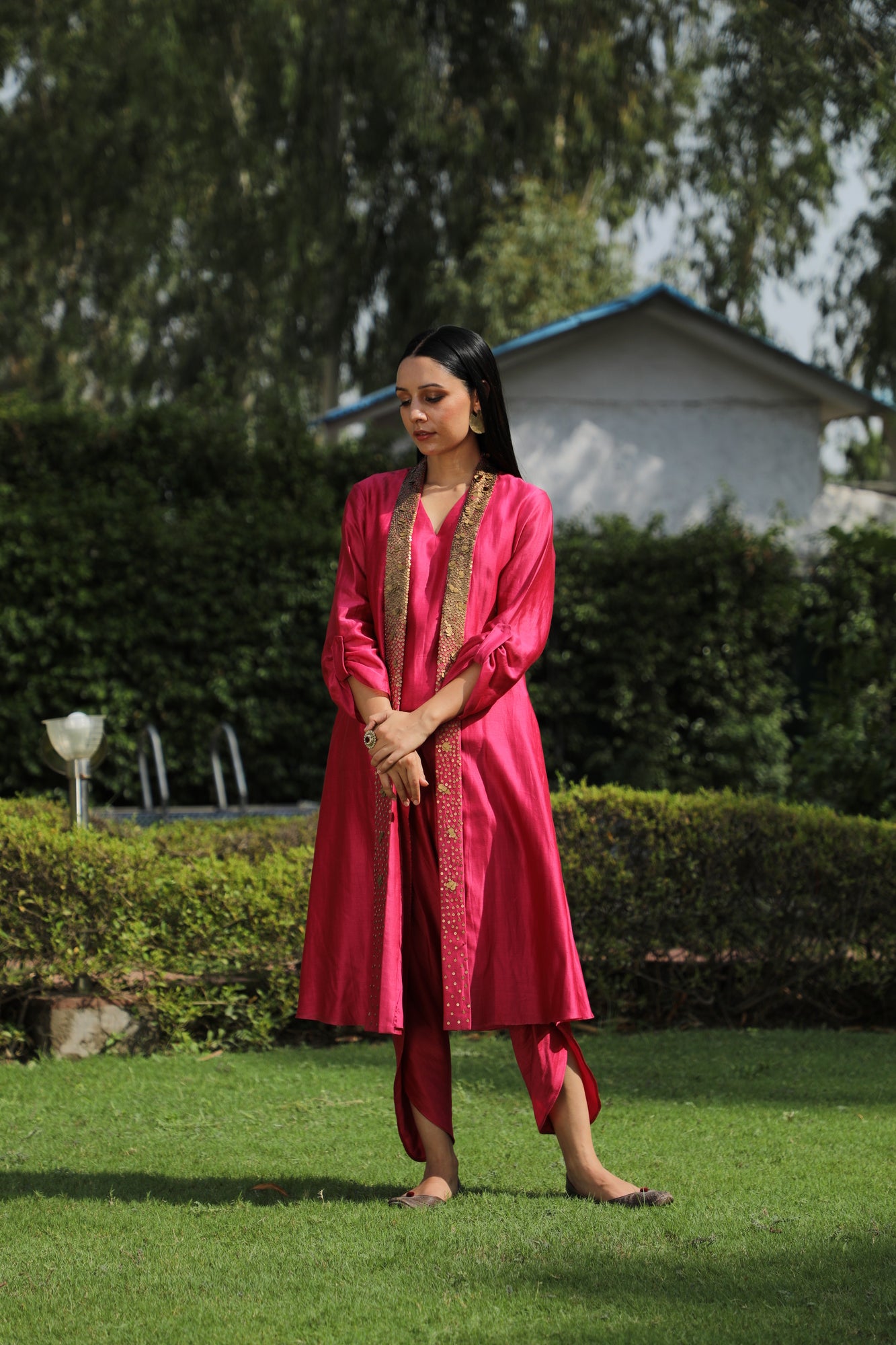 Double Layer Wrap Around Dhoti Set