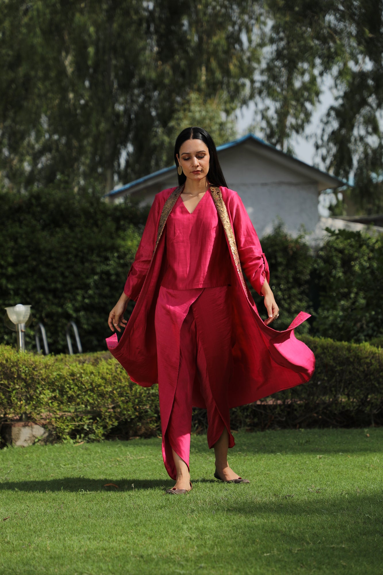 Double Layer Wrap Around Dhoti Set