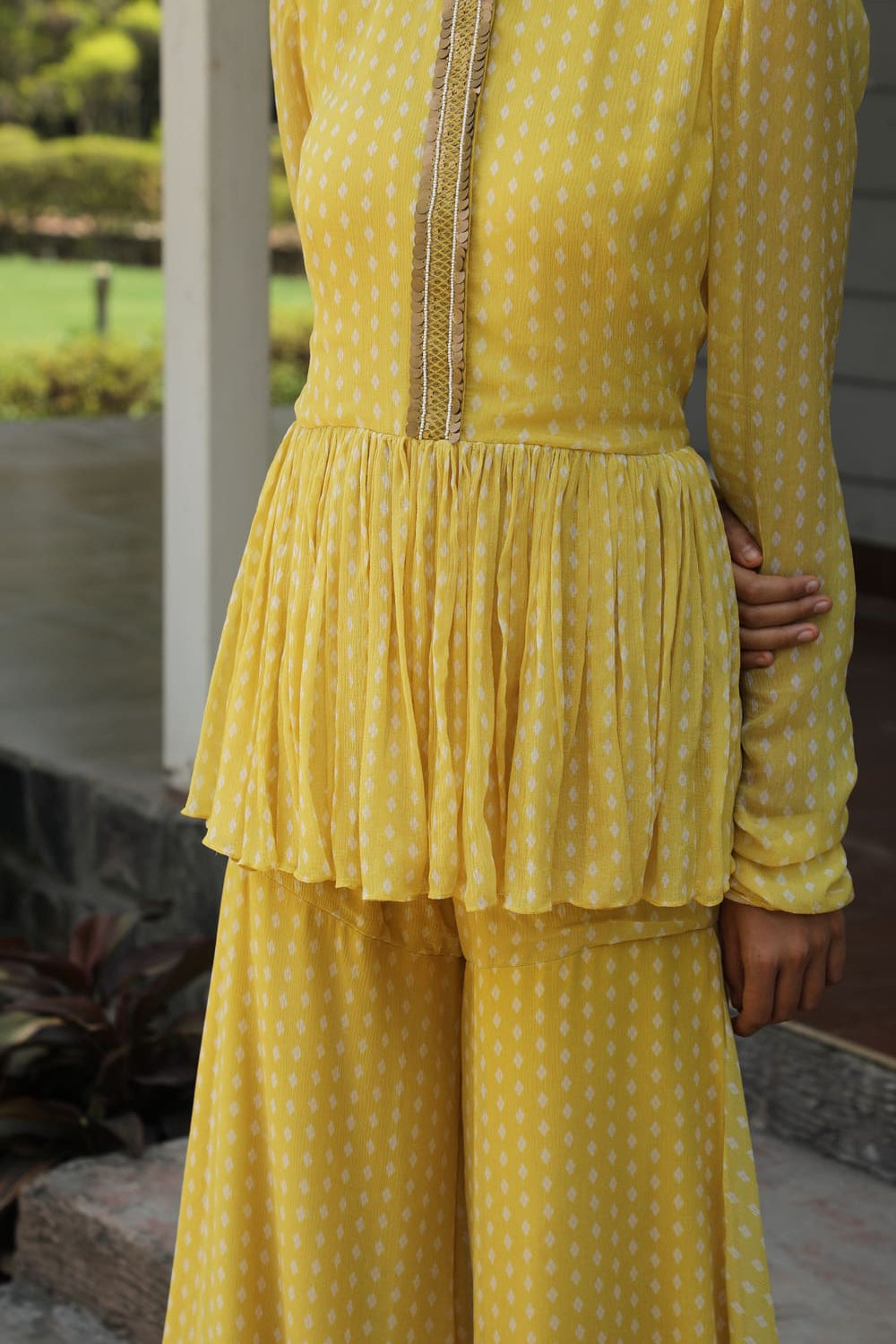 Kurta Patti Embroidered Sharara Set