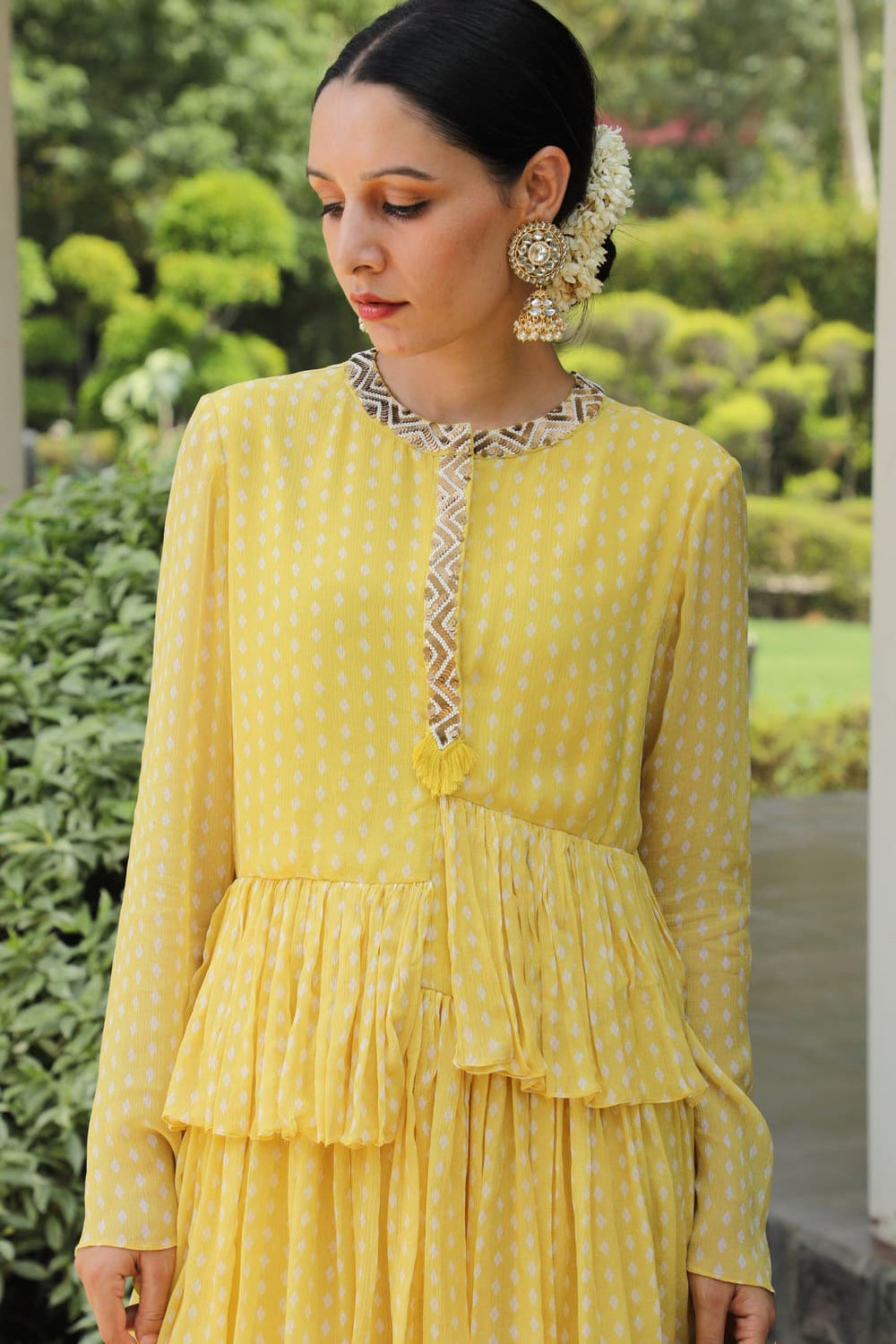 Asymmetrical Hi-Low Sharara Set