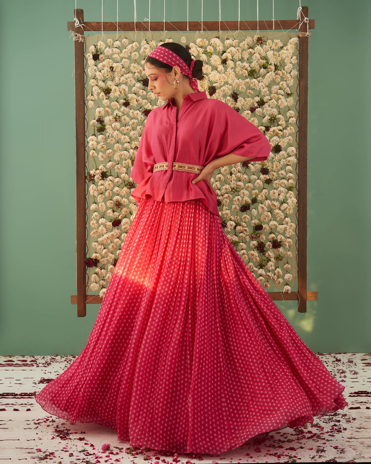 Noor Rani Printed Embroidered Lehenga Set