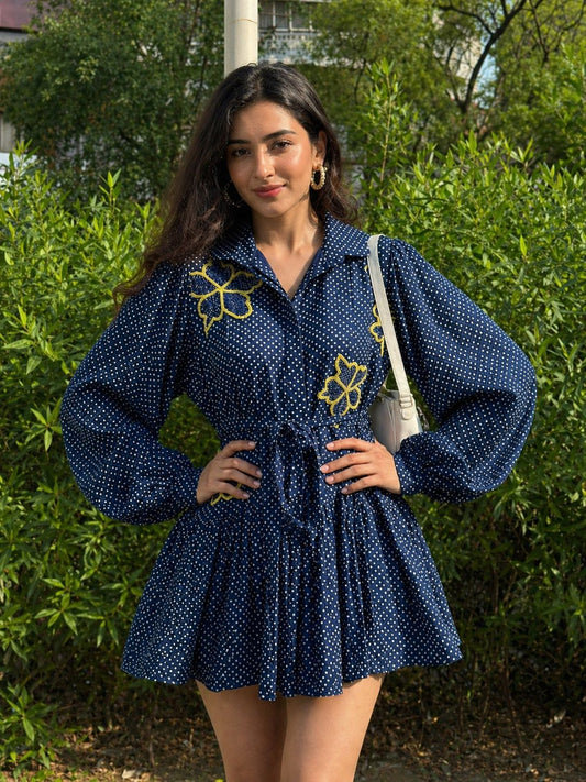 Blue bandhani Dress