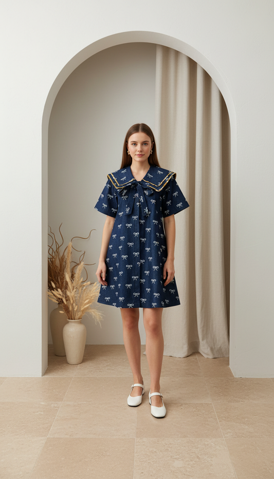 Bow Denim Dress