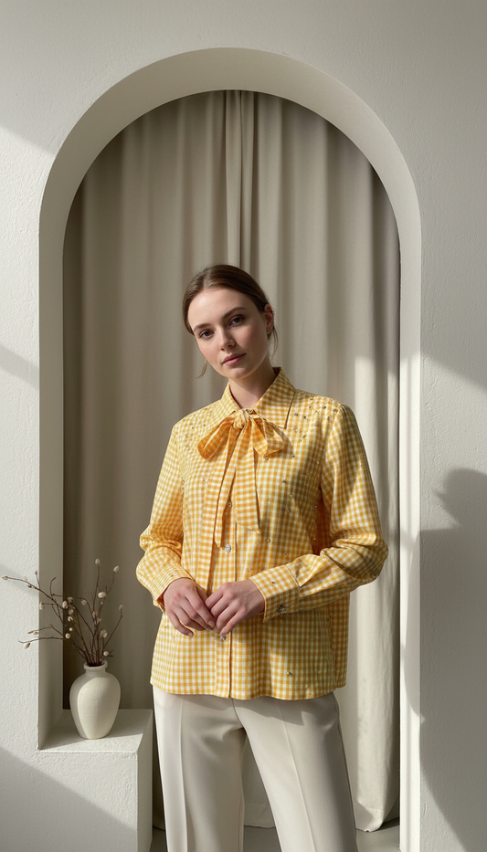 Checks statement sleeve shirt