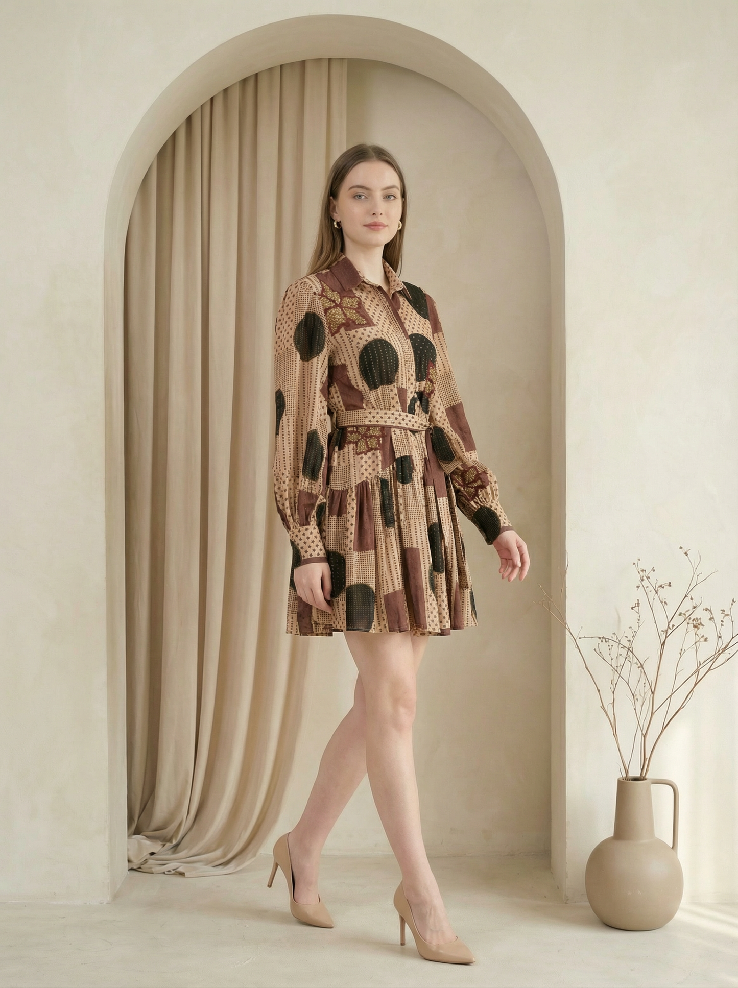 Daisy Abstract Print Dress