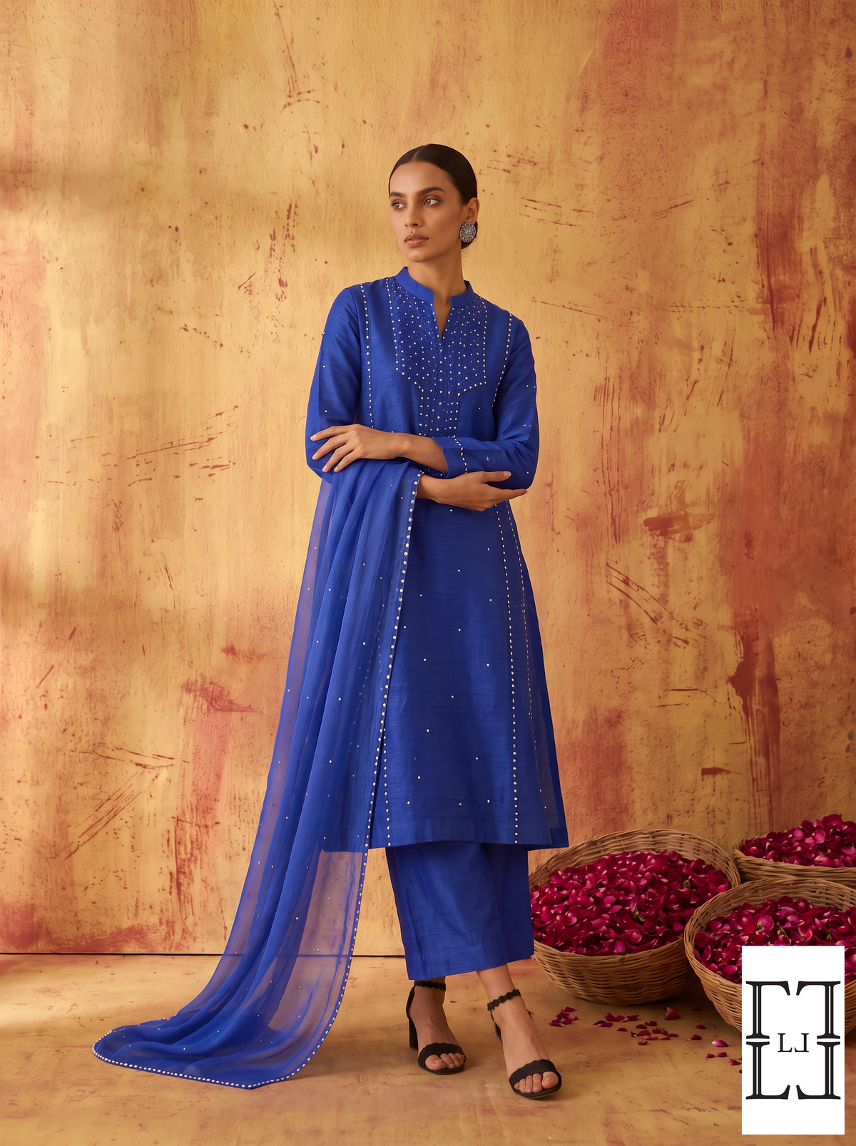 Royal Bloom Embroidered Kurta Set