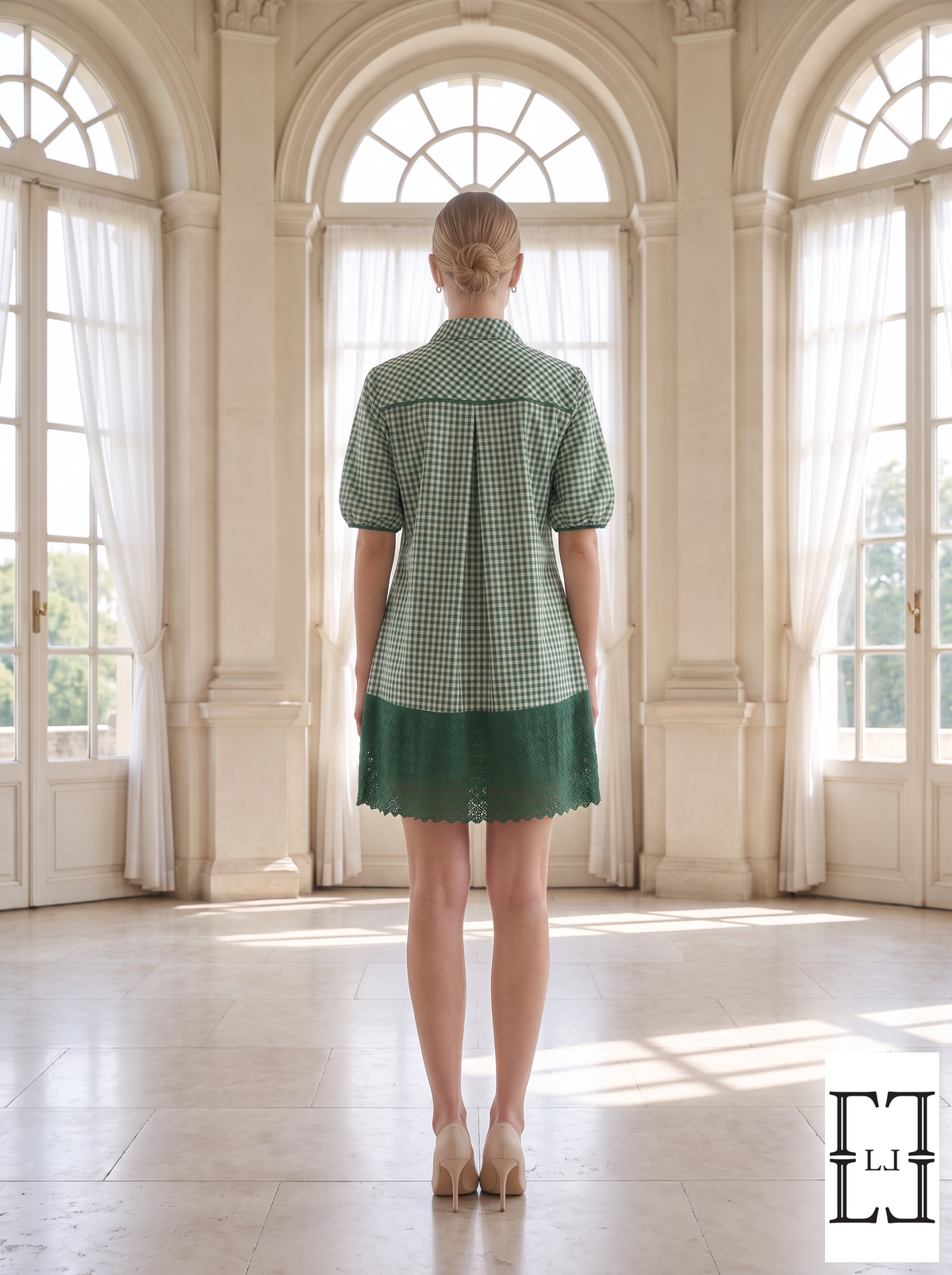 The Bow Belle Gingham Shirt Dress