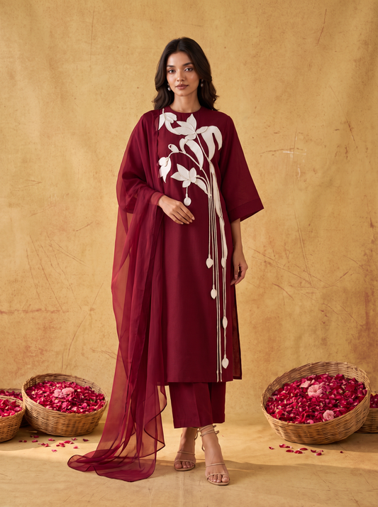 Ivory Petals Kurta Set