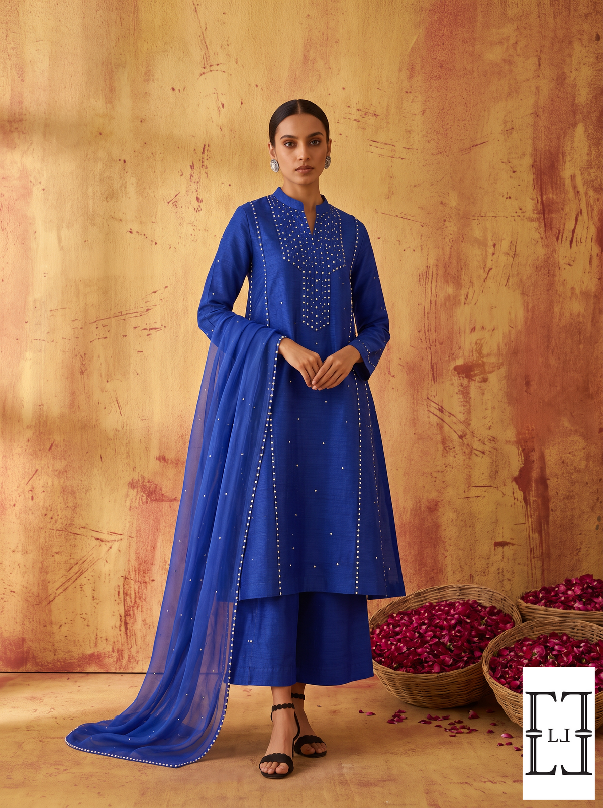 Royal Bloom Embroidered Kurta Set