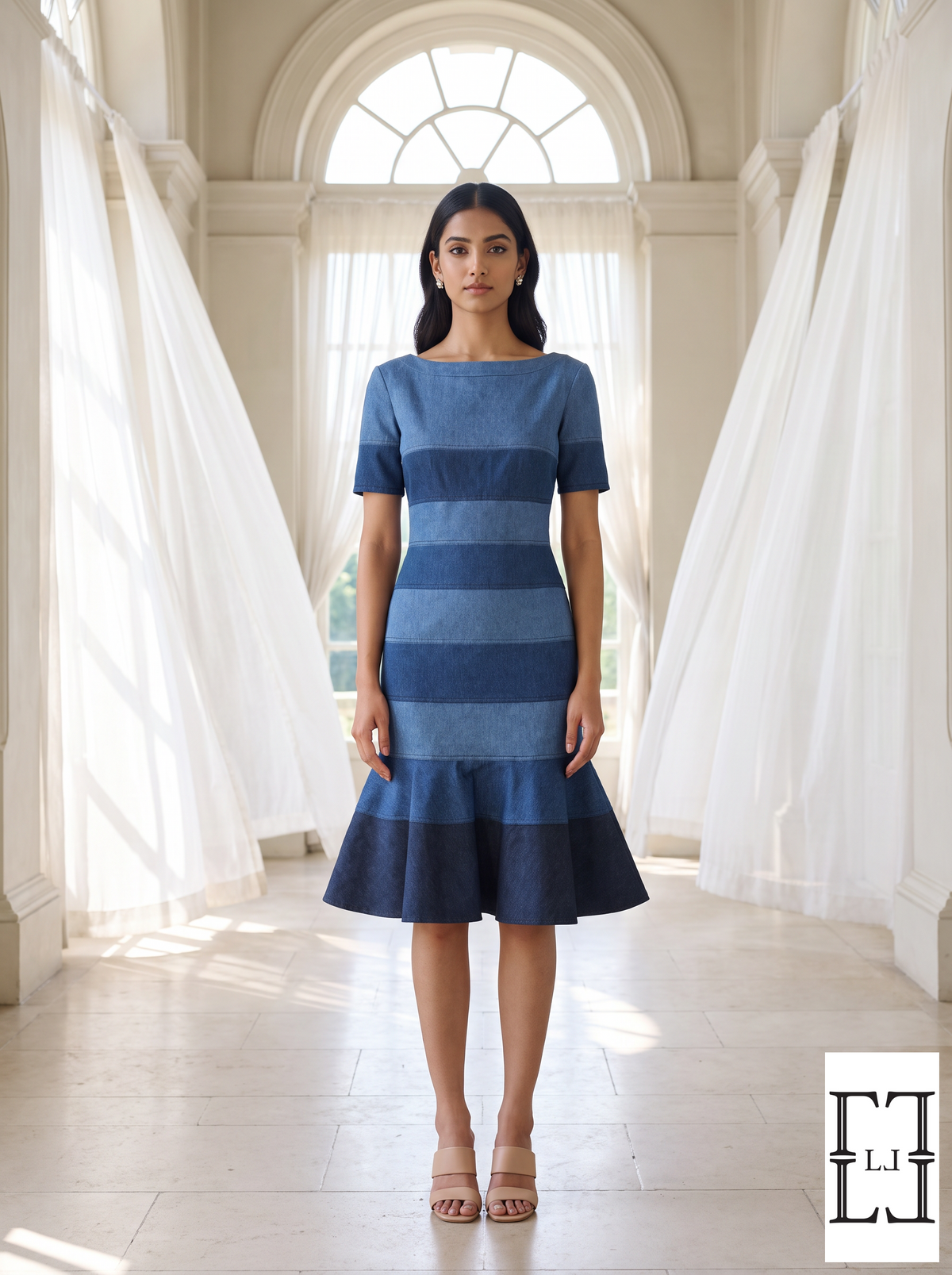 Indigo Waves Denim Dress