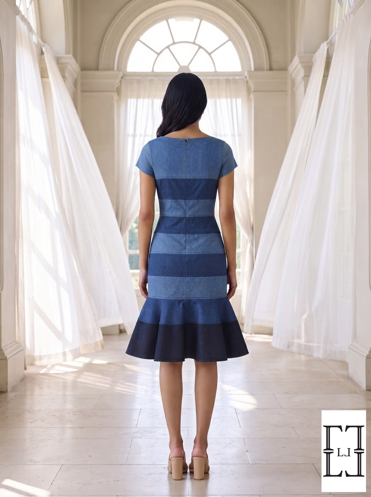 Indigo Waves Denim Dress