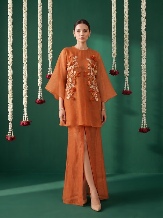 Rosewood Bloom Embroidered Co-ord Set