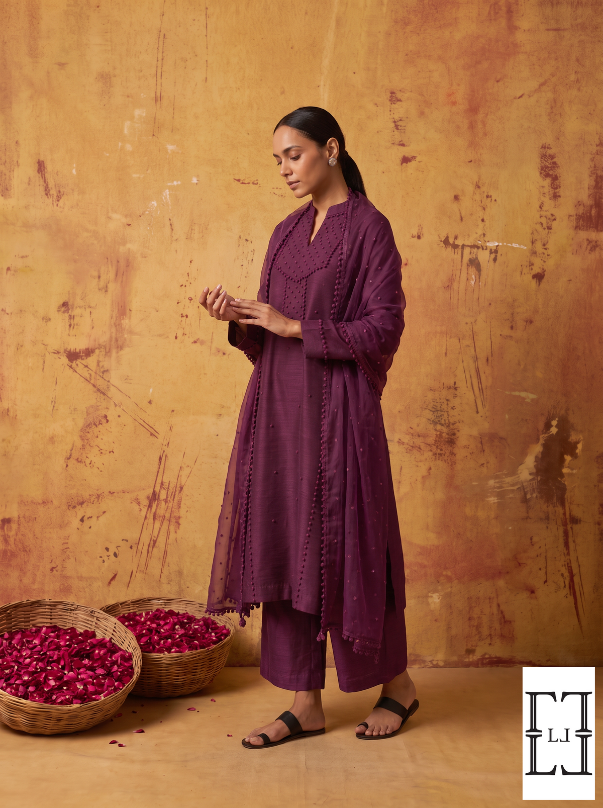 Royal Bloom Embroidered Kurta Set